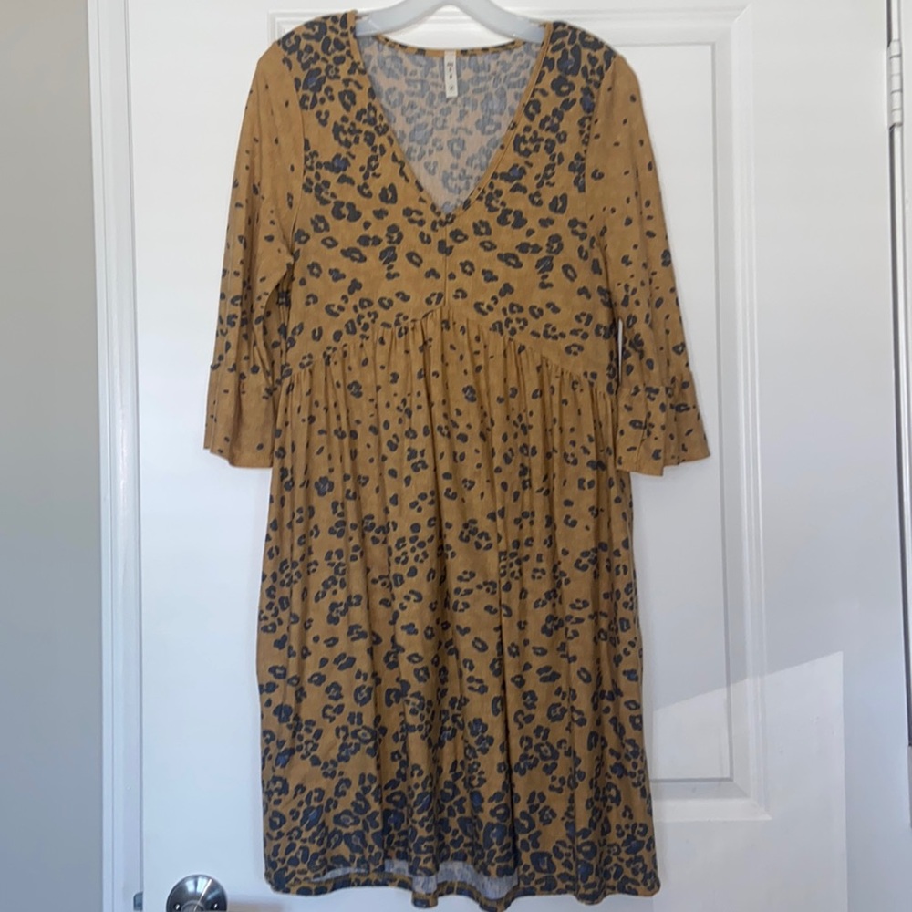 Mustard Cheetah Print Dress